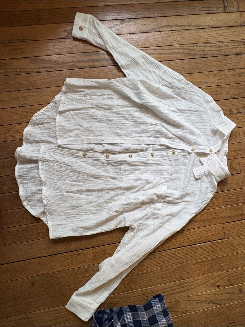 Altar'd State Cream Button Front Gauze Top
